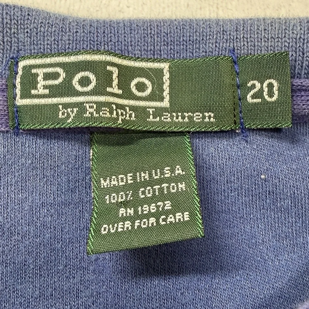 VINTAGE 70's 80's Ralph Lauren Polo Shirt Mens Medium Short Sleeve Blue Pony‎